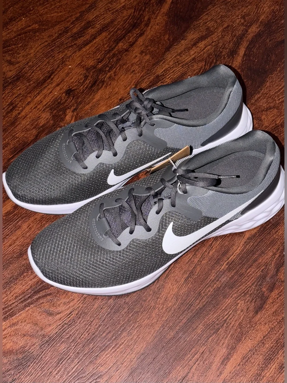 Nike size 12 Mens Gray Running Shoes with White Swoosh